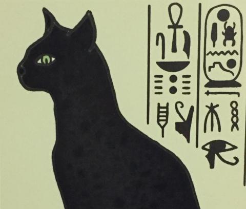 I'm a black Egyptian cat.